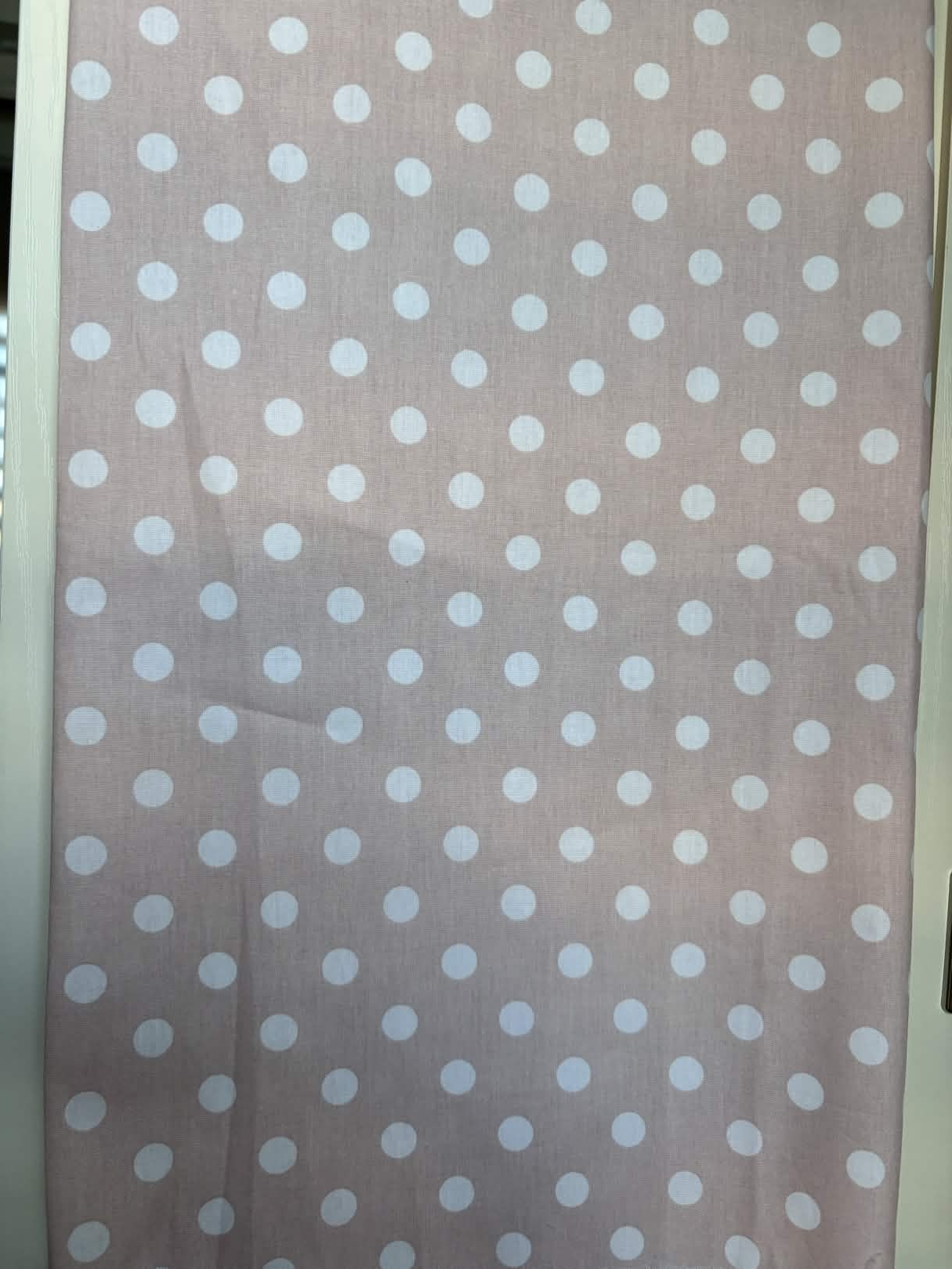 Coton rose pois blanc